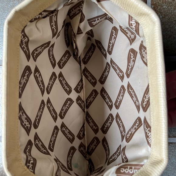 Rare Philippe Vintage Leather Clutch Purse Cream With Spring Lock Open/Close - Picture 4 of 10